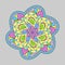 Decorative Element Isolated Mandala of Pastel Colors.