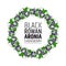 decorative element wreath of bunches of chokeberry. Aronia ornament