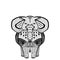 Decorative Elephant Illustration. Indian style elephant front view with stylized ornament