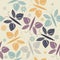 Decorative endless pattern with trendy flowers and butterflies