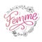 Decorative femme text lettering calligraphy 3D brush slogan