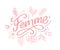 Decorative femme text lettering calligraphy flowers brush slogan