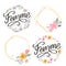 Decorative femme text lettering calligraphy flowers brush slogan