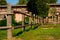 Decorative fence of logs