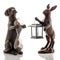 Decorative figurines, statuette of a dog and a hare, accessories for an interior