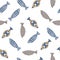 Decorative fishes pattern seamless