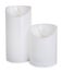 Decorative flameless LED candles on white background