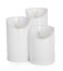 Decorative flameless LED candles on white background