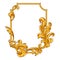 Decorative floral frame in baroque style. Golden curling plant.