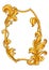 Decorative floral frame in baroque style. Golden curling plant.