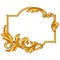 Decorative floral frame in baroque style. Golden curling plant.