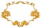 Decorative floral frame in baroque style. Golden curling plant.