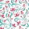 Decorative floral seamless pattern. Vector pastel color flowers.