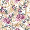 Decorative flowers with barocco seamless pattern