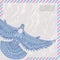 Decorative flying dove on the card stylized airmail