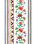 Decorative folk art of Eastern Europe - seamless floral border with native ornate flowers, stripes. Watercolor