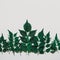 Decorative Forest treeline made of green leaves on bright background. Minimal nature creative concept. Flat lay.