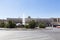 Decorative fountains and the Bari train station