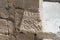 A decorative fragment of the wall in the Nabataean city of Avdat, located on the incense road in the Judean desert in Israel. It i