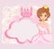 Decorative frame with beautiful princess and pink castle