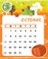 Decorative Frame for calendar - October