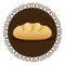 decorative frame with realistic picture homemade bread food icon
