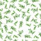 Decorative fresh cute green branch seamless pattern.