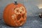 Decorative funny gouged out jack-o\\\'-lantern