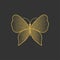 Decorative gold butterfly. An elegant silhouette. Item for logo.