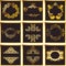 Decorative Golden Vector Ornate Quad Frames