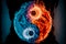 Decorative graphic design element Yin yang symbol .Generative AI