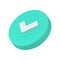 Decorative green circled check mark agreement button success realistic 3d icon template vector