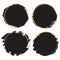 Decorative grunge design elements - black paint artistic round frames