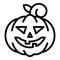 Decorative halloween pumpkin icon, outline style