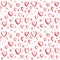 Decorative hand drawn Happy Valentine`s day seamless hearts pattern background