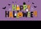 Decorative Happy Halloween typography with halloween design elements.