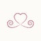Decorative heart red white icon. glitter logo, love symbol with