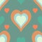 Decorative Hearts Pattern In Green And Natural Shade