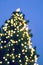 Decorative illuminated Christmas tree, bokeh lights