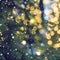 Decorative illuminated Christmas tree, bokeh lights, abstract background