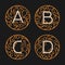Decorative Initial Letters A, B, C, D