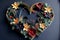 Decorative and intricate paper quilled floral heart