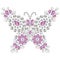 Decorative jewelry brilliant butterfly pink and silver color