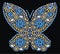Decorative jewelry sapphire, brilliant, gold butterfly.