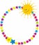 Decorative kids frame and baner with stars and sun