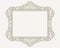 Decorative lace ornament, vintage frame with square empty place