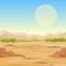 Decorative landscape - African desert. Place for text or character.