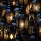 Decorative lanterns radiating soft, ethereal light