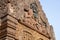 Decorative lintels in reconstructed ruins of ornately carved 10th-century, red sand stone, temple dedicated to the Hindu god Shiv