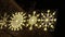 Decorative luminous LED garland in form of snowflakes.